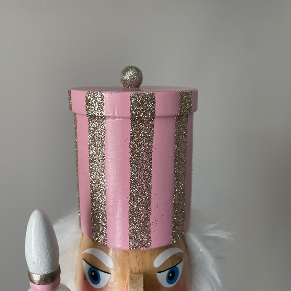 14” Pink and Gold Glitter Christmas Nutcracker - Picture 4 of 8